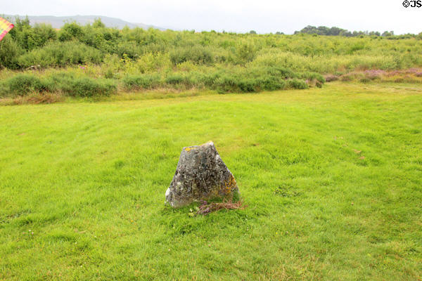 Memorial marker to fallen Scottish clans at Culloden Battlefield. Culloden Moor, Scotland.