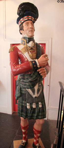 Ceramic statuette of Black Watch (42nd regiment) soldier at Cawdor Castle. Cawdor, Scotland.