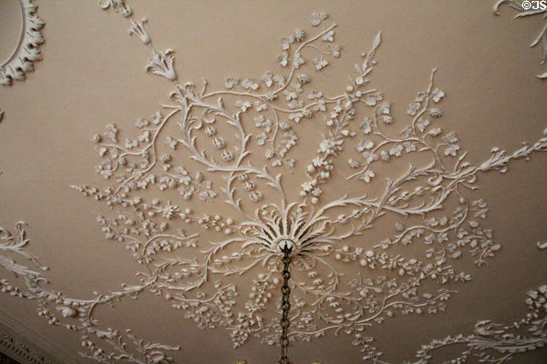 William Adam ceiling in Vestibule at Duff House. Banff, Scotland.