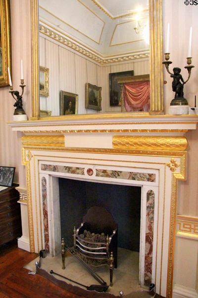 Prince of Wales's bedroom fireplace at Duff House. Banff, Scotland.