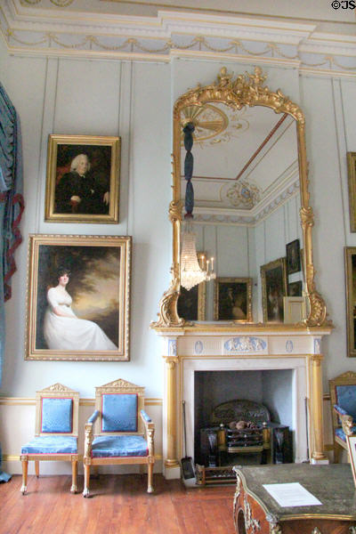 North drawing room with Adamesque details at Duff House. Banff, Scotland.