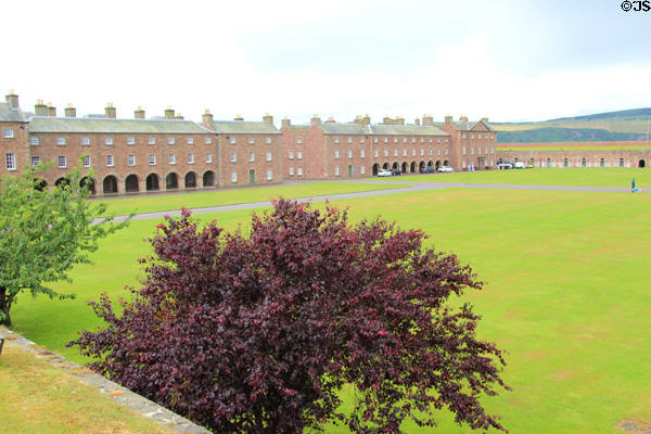 Adam's architecture of blocks along parade ground at Fort George. Fort George, Scotland.