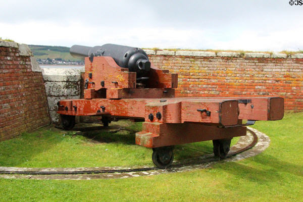 Canon on rotating carriage at Fort George. Fort George, Scotland.