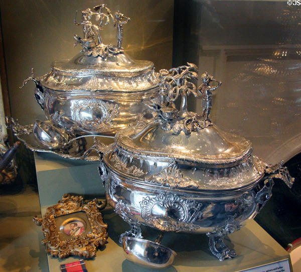 Silver tureen presented (c1802) by Napoleon to Sultan of Djokjakarta & captured (1812) by 78th Highlanders at Fort George Highlanders' Museum. Fort George, Scotland.