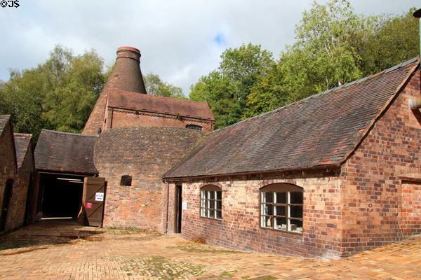 Former Coalport pottery factory of brick kiln & buildings (1796 through 20thC) serves as Coalport China Museum. Ironbridge, England.