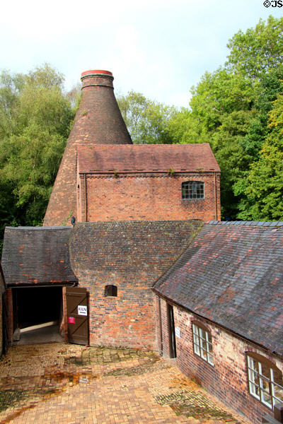 Former Coalport pottery factory of brick kiln & buildings (1796 through 20thC) serves as Coalport China Museum. Ironbridge, England.