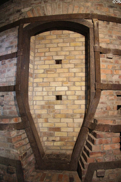 Interior detail of Coalport brick kiln at Coalport China Museum. Ironbridge, England.