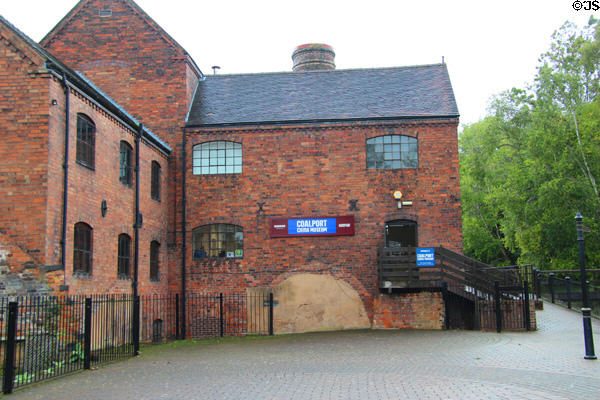 Entrance area brick buildings at Coalport China Museum. Ironbridge, England.