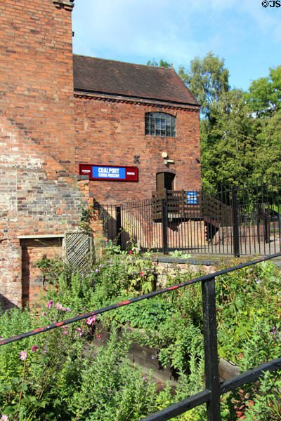 Entrance area brick buildings at Coalport China Museum. Ironbridge, England.