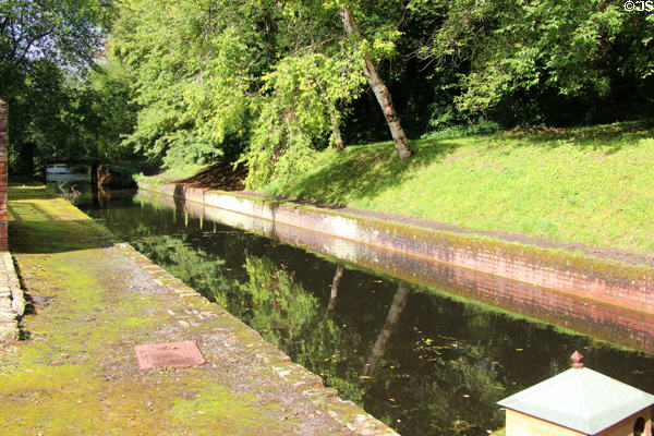 Shropshire Canal off River Severn at Coalport China Museum. Ironbridge, England.