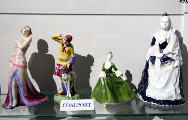 Coalport figurines at Coalport China Museum. Ironbridge, England.