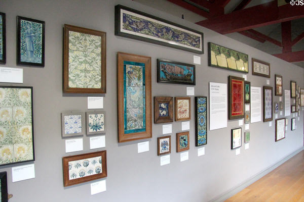 Gallery of English tiles at Jackfield Tile Museum. Ironbridge, England.