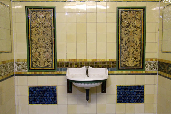 Washroom tiles (late 19thC) at Jackfield Tile Museum. Ironbridge, England.