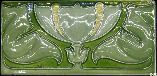 Art Nouveau style tiles (c1880-1910) by Maw & Co and Craven Dunnill & Co at Jackfield Tile Museum. Ironbridge, England.