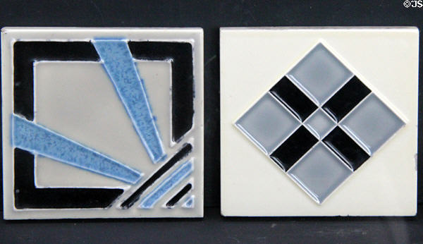 Art Deco style tiles (c1920-1930s) by Maw & Co or Craven Dunnill & Co at Jackfield Tile Museum. Ironbridge, England.