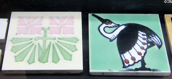 Art Deco style tiles (c1920-1930s) by Maw & Co or Craven Dunnill & Co at Jackfield Tile Museum. Ironbridge, England.