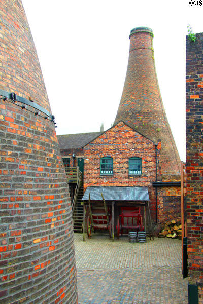 Industrial era brick beehive-shaped kilns at Gladstone Pottery Museum. Longton, Stoke, England.