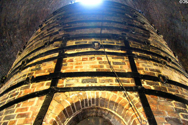 Interior view of brick pottery kiln at Gladstone Pottery Museum. Longton, Stoke, England.