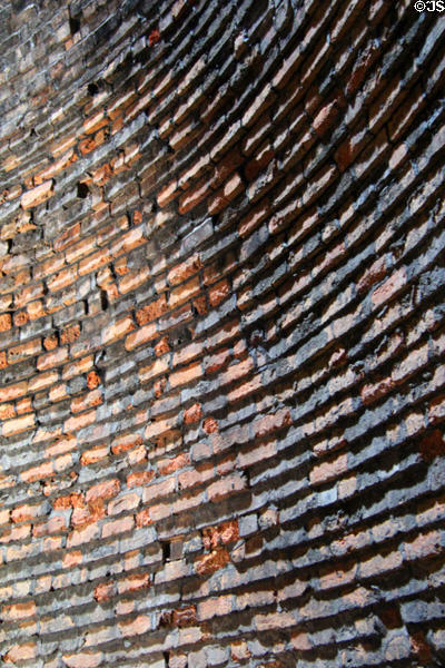 Interior wall of brick pottery kiln at Gladstone Pottery Museum. Longton, Stoke, England.