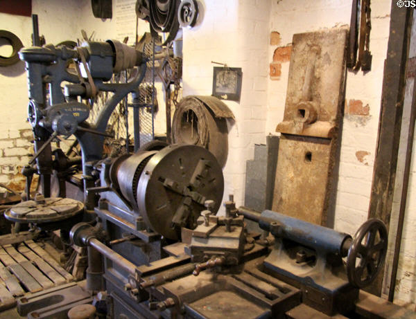 Lathe at Gladstone Pottery Museum. Longton, Stoke, England.