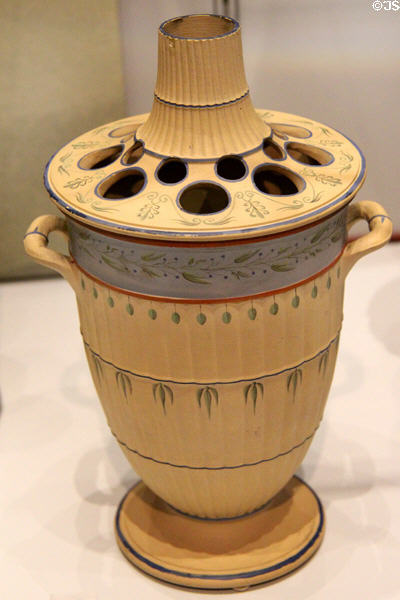 Wedgwood Caneware bough-pot candlestick (1780-85) mimics Chinese bamboo at World of Wedgwood. Barlaston, Stoke, England.