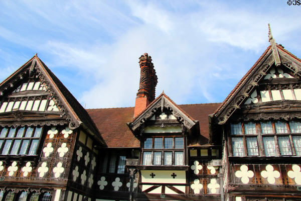 Wightwick Manor (1887-93). Wolverhampton, England. Style: Arts & Crafts. Architect: Edward Ould.