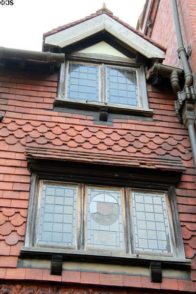 Shingle siding facade at Wightwick Manor. Wolverhampton, England.