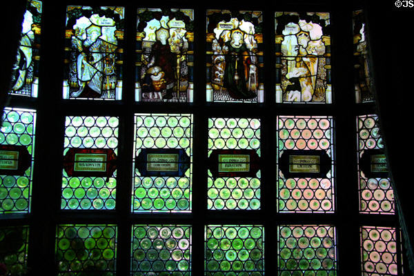 Series of Peace stained glass windows by Charles Eamer Kempe at Wightwick Manor. Wolverhampton, England.