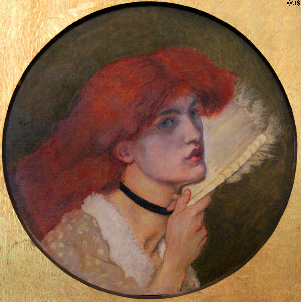 Jane Burden (1839-1914 wife of William Morris) portrait (1870s) by Dante Gabriel Rossetti & completed (1890s) by Ford Madox Brown at Wightwick Manor. Wolverhampton, England.