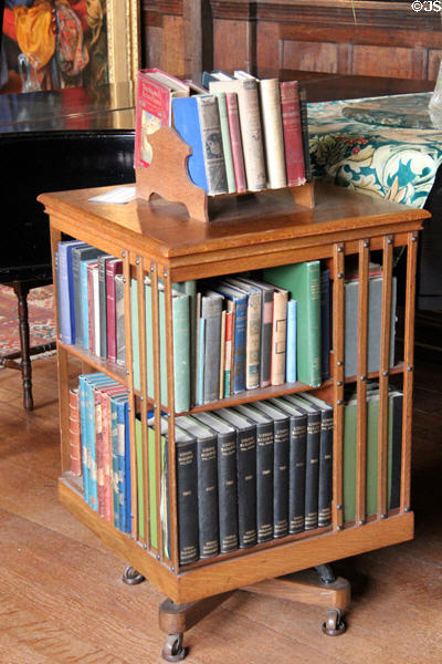 Revolving bookcase (c1890s) made in England in Great Parlor at Wightwick Manor. Wolverhampton, England.