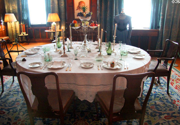 Dining room at Wightwick Manor. Wolverhampton, England.