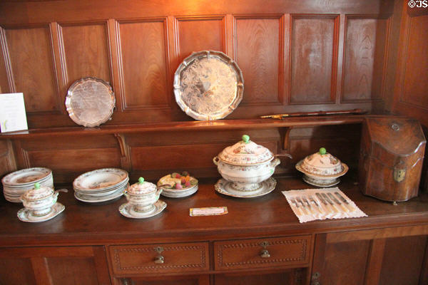 Dining room sideboard at Wightwick Manor. Wolverhampton, England.