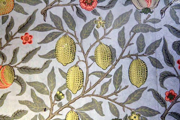 Detail of Fruit wallpaper (c1866) by William Morris at Wightwick Manor. Wolverhampton, England.