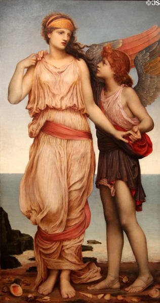 Venus & Cupid painting (1878) by Evelyn De Morgan in private collection. England.