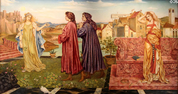 Garden of Opportunity painting (1892) by Evelyn De Morgan in private collection. England.