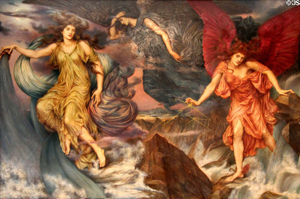 Storm Sprits painting (1900) by Evelyn De Morgan in private collection. England.