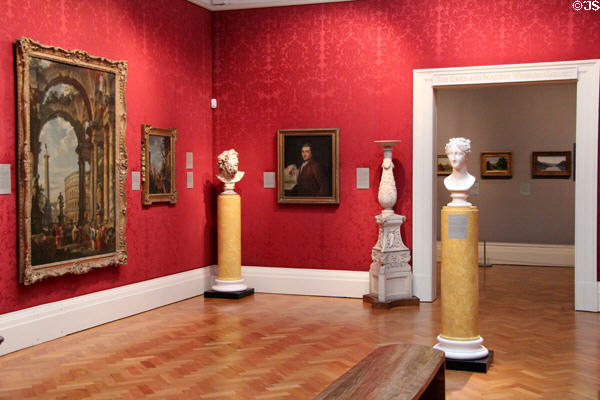 Paintings & sculptures at Ashmolean Museum. Oxford, England.