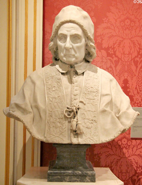 Pope Clement XII (1652-1740) marble portrait bust (1755) by Joseph Claus at Ashmolean Museum. Oxford, England.