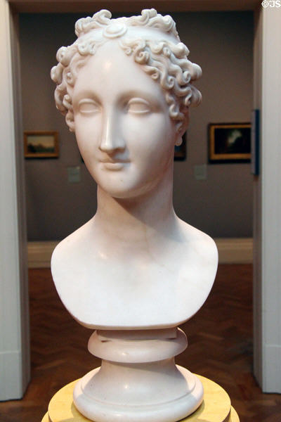 Ideal head marble sculpture (1816) by Antonio Canova at Ashmolean Museum. Oxford, England.