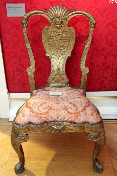 Italian side chair in English style (1735) at Ashmolean Museum. Oxford, England.