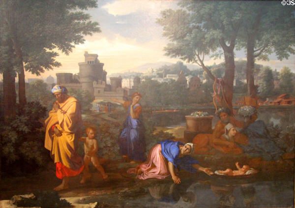 Exposition of Moses painting (1654) by Nicolas Poussin at Ashmolean Museum. Oxford, England.