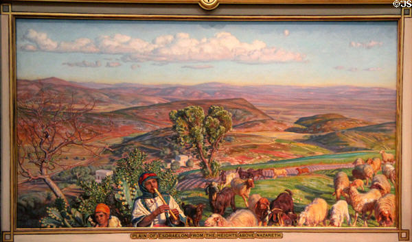 Plain of Esdraelon from Heights above Nazareth painting & frame (1876) by William Holman Hunt at Ashmolean Museum. Oxford, England.