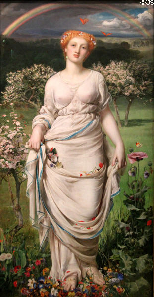 Gentle Spring (Proserpina) painting (1865) by Frederick Sandys at Ashmolean Museum. Oxford, England.