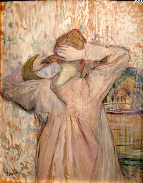 La Toilette painting (1891) by Henri de Toulouse-Lautrec at Ashmolean Museum. Oxford, England.