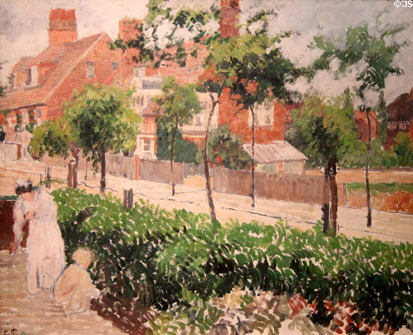 Bath Road, London painting (1897) by Camille Pissarro at Ashmolean Museum. Oxford, England.