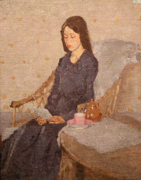 The Convalescent painting (c1919-26) by Gwen John at Ashmolean Museum. Oxford, England.