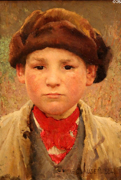 Farmer's Boy painting (1884) by Sir John Clausen at Ashmolean Museum. Oxford, England.