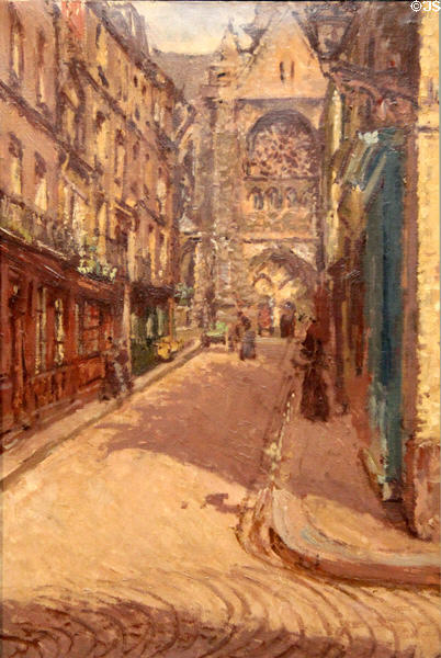 Rue Pecquet, Dieppe, France painting (c1907) by Walter Richard Sickert at Ashmolean Museum. Oxford, England.