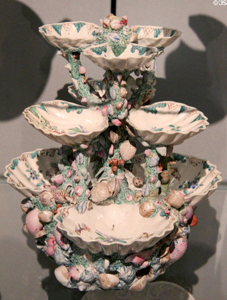 Earthenware table centerpiece (1760-70) from Staffordshire, England at Ashmolean Museum. Oxford, England.