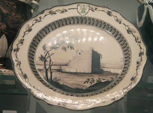 Wedgwood frog service bowl from service (1773-4) of Catherine the Great of Russia at Ashmolean Museum. Oxford, England.